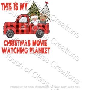 Christmas Movie Watching Blanket W/ Christmas Font
