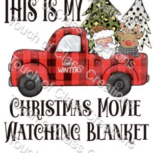 Christmas Movie Watching Blanket Thick Font SVG/PNG